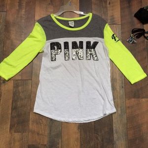 Pink 3/4 sleeve shirt